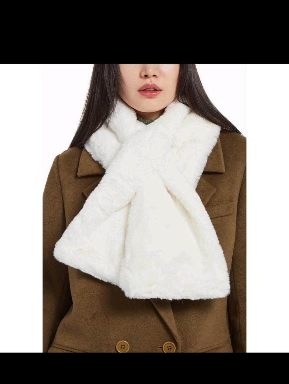 APPARIS Bambi Faux Fur Scarf in Cream